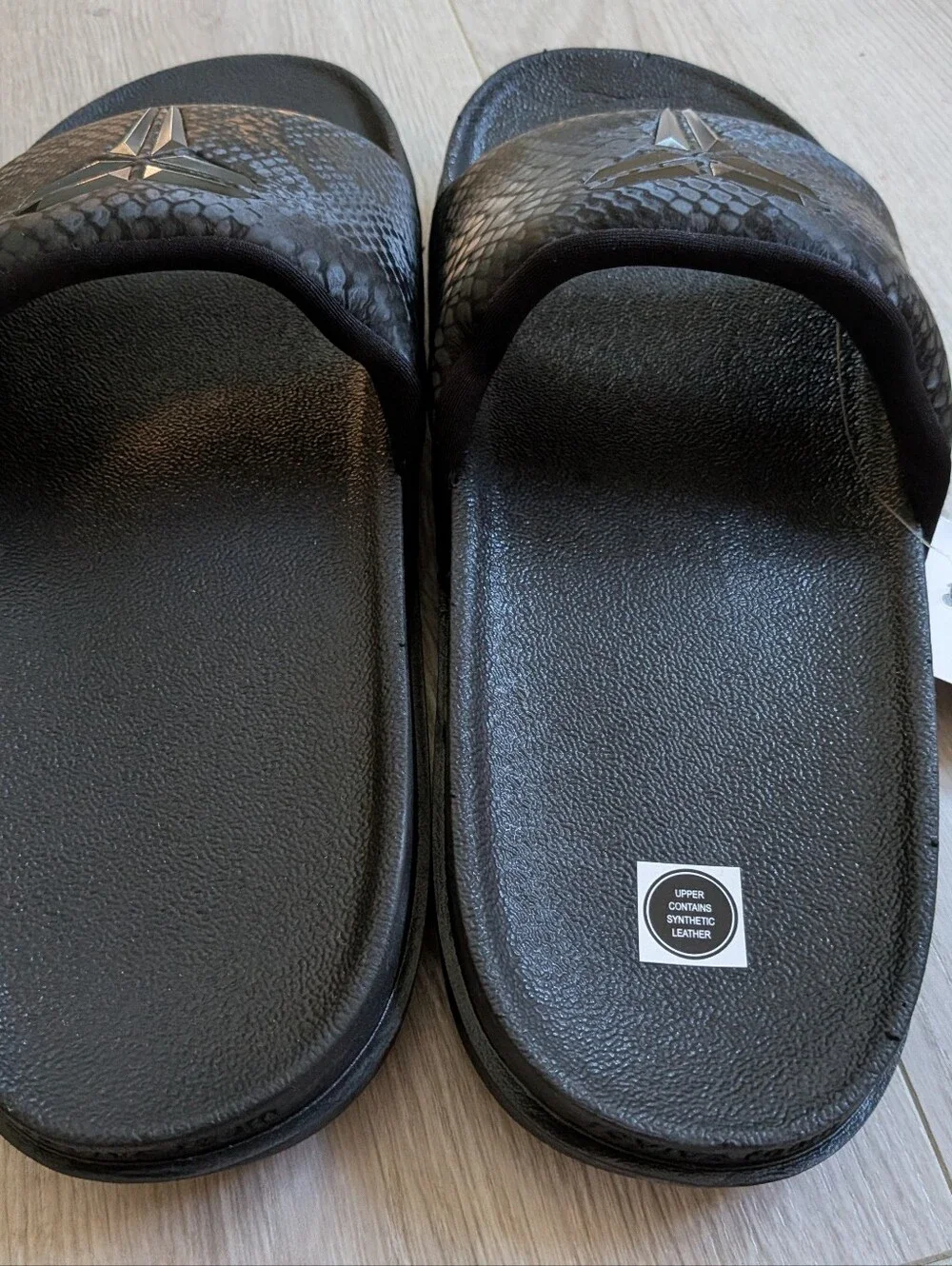 DS Nike Kobe Bryant Mamba triple black Slides Black Snake Skin